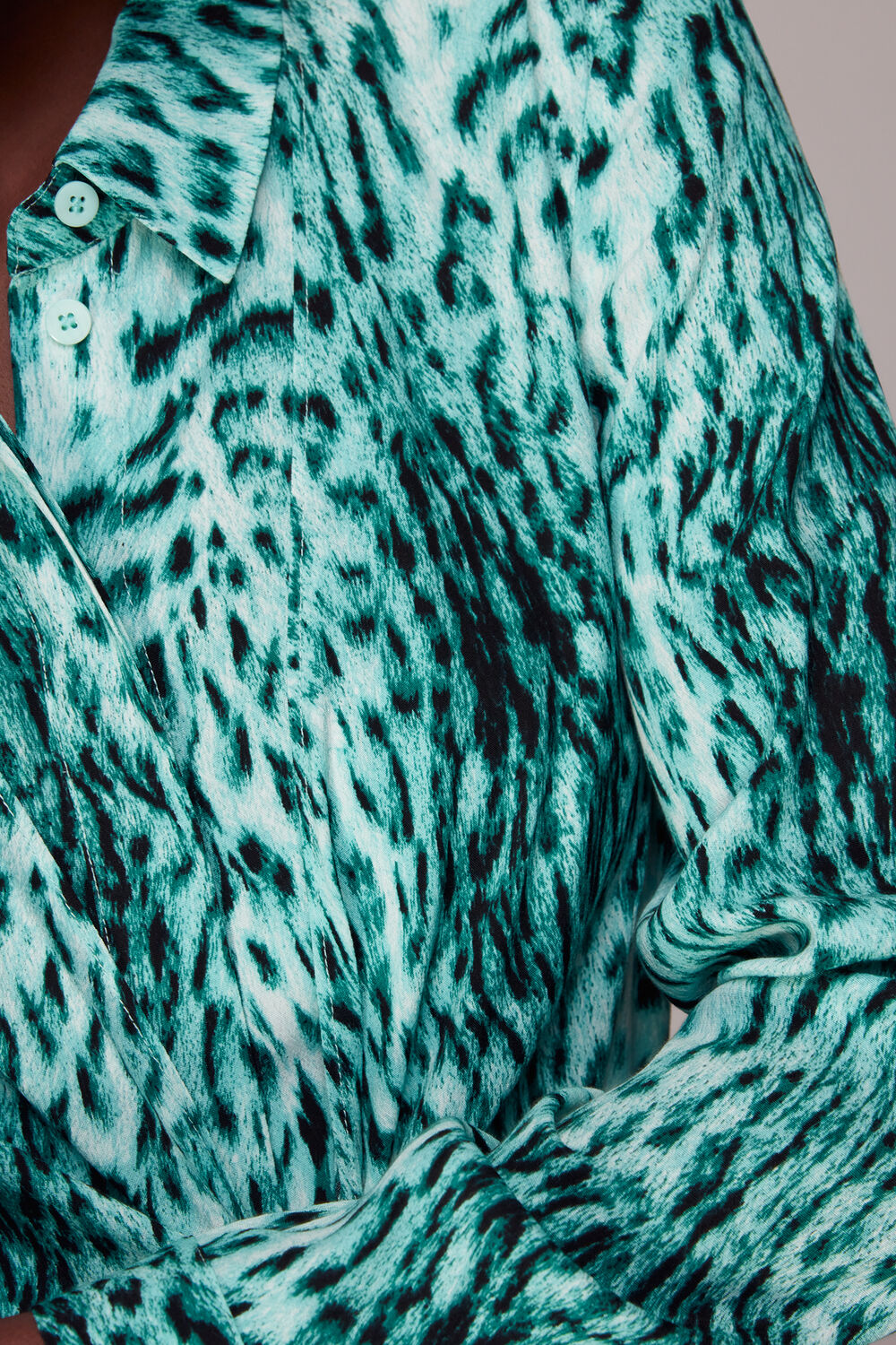 Brushed Leopard Tie Midi Dress